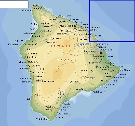 carte de  ile Hawaii