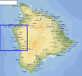 carte de  ile Hawaii