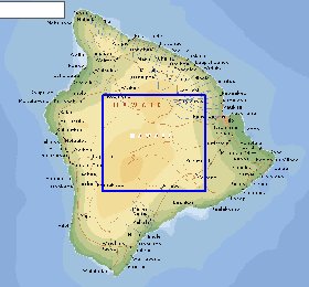 carte de  ile Hawaii