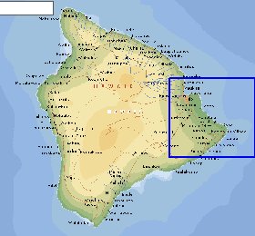 carte de  ile Hawaii