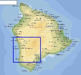 carte de  ile Hawaii