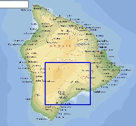 carte de  ile Hawaii