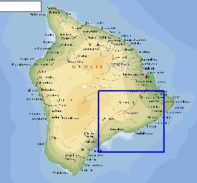 carte de  ile Hawaii