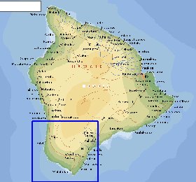 carte de  ile Hawaii