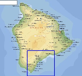 carte de  ile Hawaii