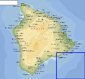 carte de  ile Hawaii