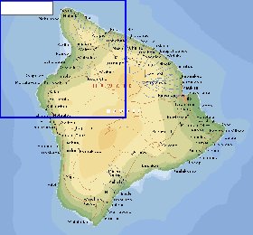 carte de  ile Hawaii