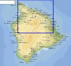 carte de  ile Hawaii