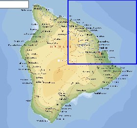 carte de  ile Hawaii