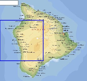 carte de  ile Hawaii