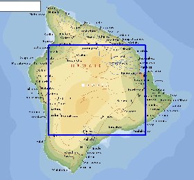 carte de  ile Hawaii