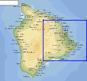 carte de  ile Hawaii