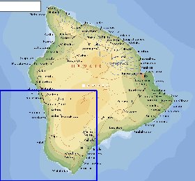 carte de  ile Hawaii