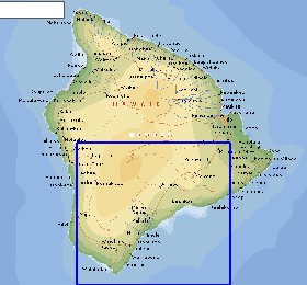 carte de  ile Hawaii