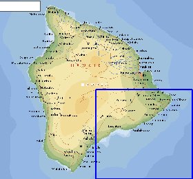 carte de  ile Hawaii