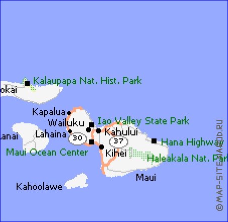 carte de Archipel de Hawaii en anglais