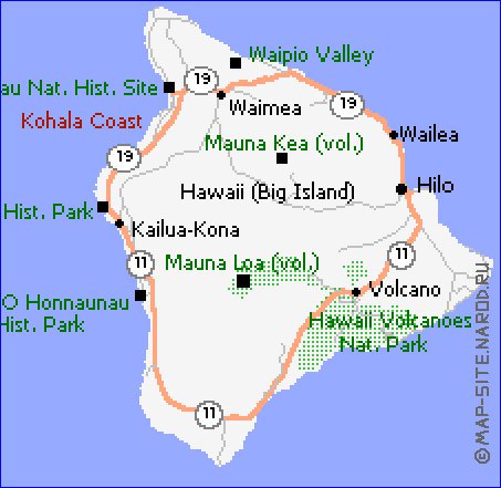 carte de Archipel de Hawaii en anglais