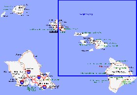 carte de Archipel de Hawaii en anglais