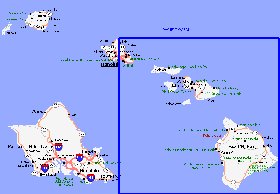 carte de Archipel de Hawaii en anglais