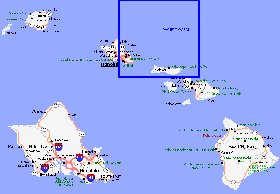 carte de Archipel de Hawaii en anglais