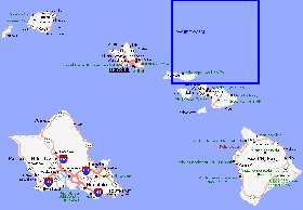 carte de Archipel de Hawaii en anglais