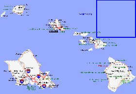 carte de Archipel de Hawaii en anglais