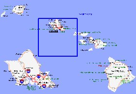 carte de Archipel de Hawaii en anglais