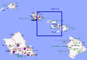 carte de Archipel de Hawaii en anglais