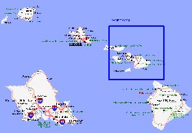 carte de Archipel de Hawaii en anglais