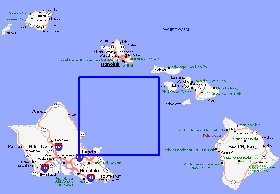carte de Archipel de Hawaii en anglais