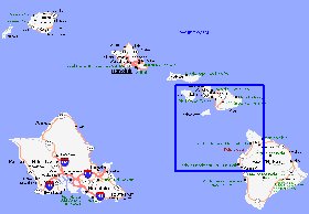 carte de Archipel de Hawaii en anglais