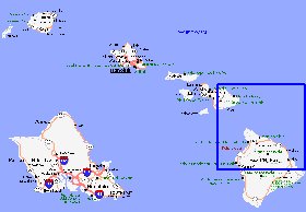 carte de Archipel de Hawaii en anglais