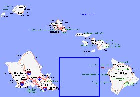 carte de Archipel de Hawaii en anglais