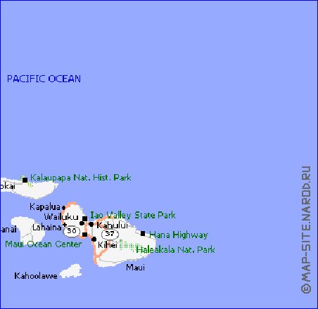 carte de Archipel de Hawaii en anglais