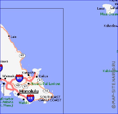 carte de Archipel de Hawaii en anglais