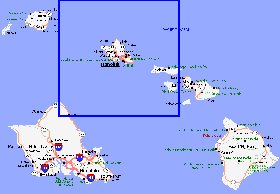 carte de Archipel de Hawaii en anglais