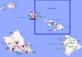 carte de Archipel de Hawaii en anglais