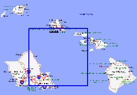 carte de Archipel de Hawaii en anglais