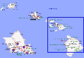 carte de Archipel de Hawaii en anglais