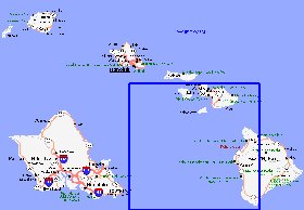 carte de Archipel de Hawaii en anglais