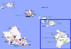 carte de Archipel de Hawaii en anglais