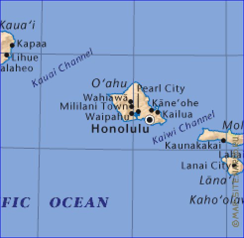 carte de Archipel de Hawaii