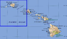 carte de Archipel de Hawaii
