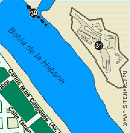mapa de Havana em espanhol