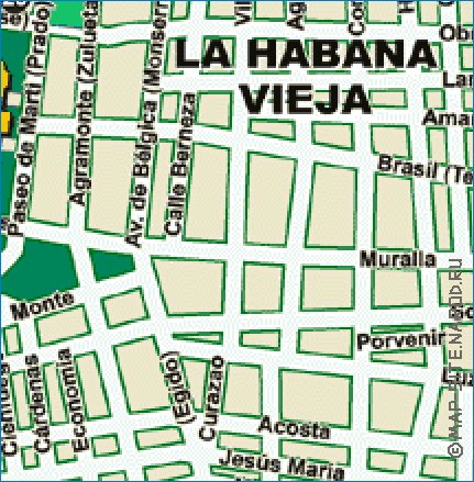 mapa de Havana em espanhol