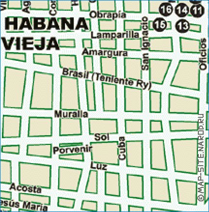 mapa de Havana em espanhol