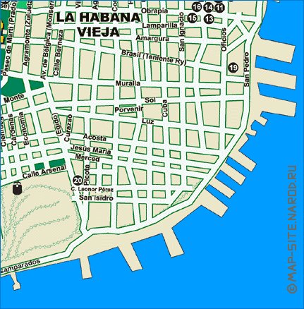 mapa de Havana em espanhol