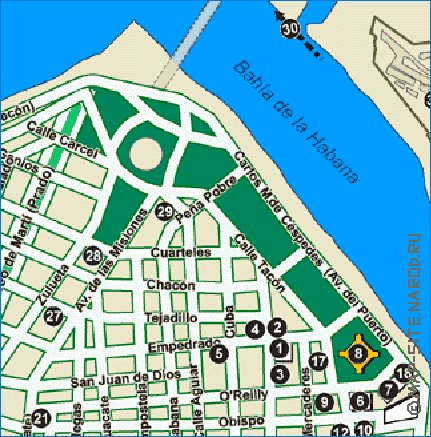carte de La Havane en espagnol