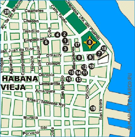 mapa de Havana em espanhol