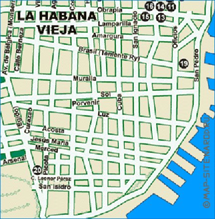 mapa de Havana em espanhol